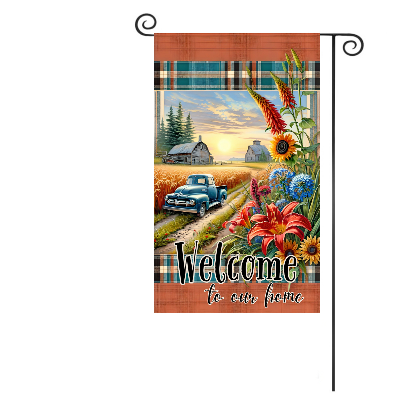 Rustic Country Welcome Garden Flag
