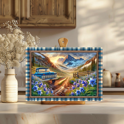 Tempered Glass Cutting Board, Colorado Theme,  Available in 2 Sizes