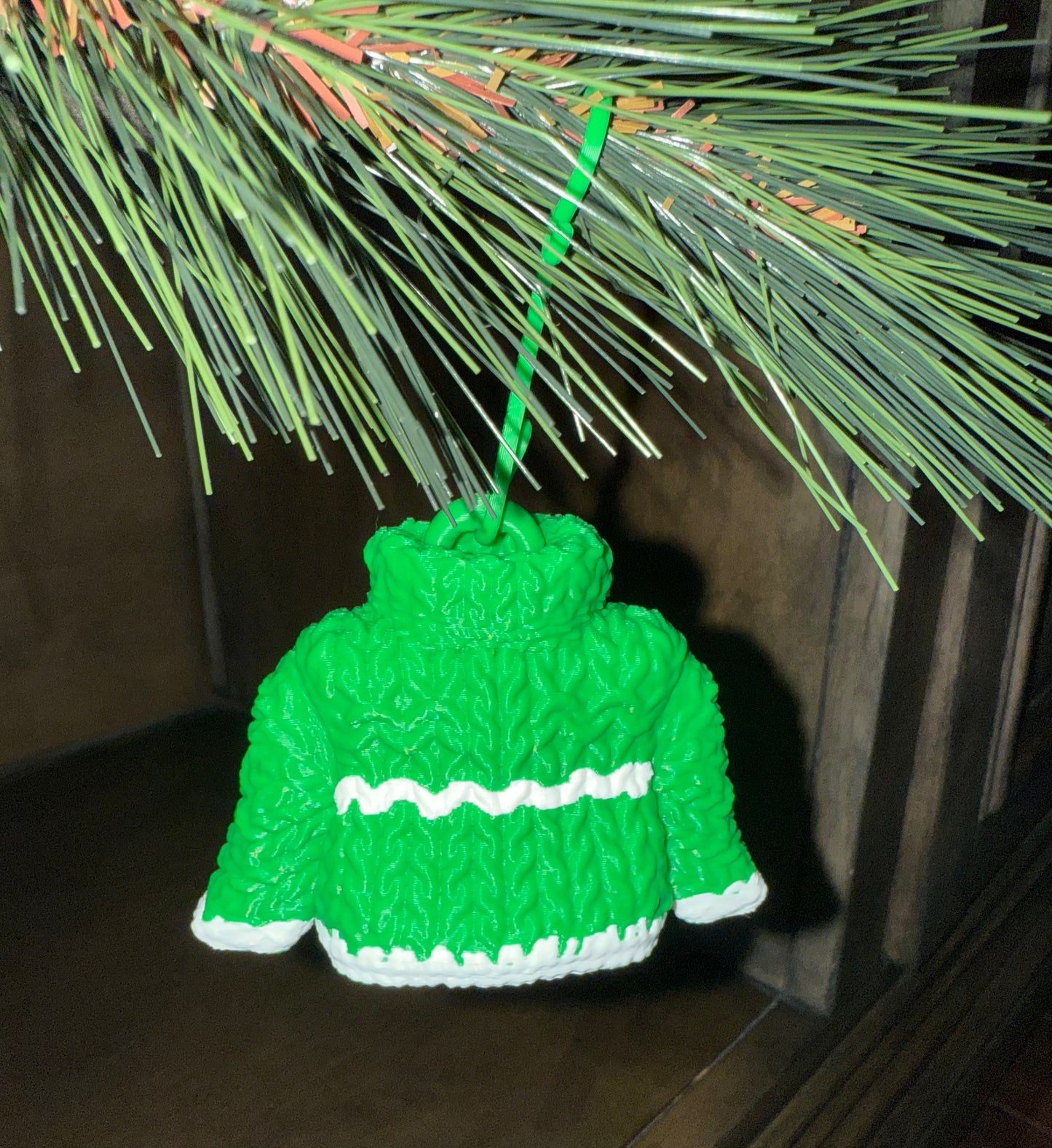 Cozy Holiday Sweater Ornament, 2 Colors, Ornament Hook Included