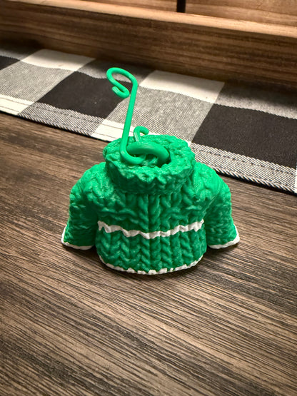 Cozy Holiday Sweater Ornament, 2 Colors, Ornament Hook Included
