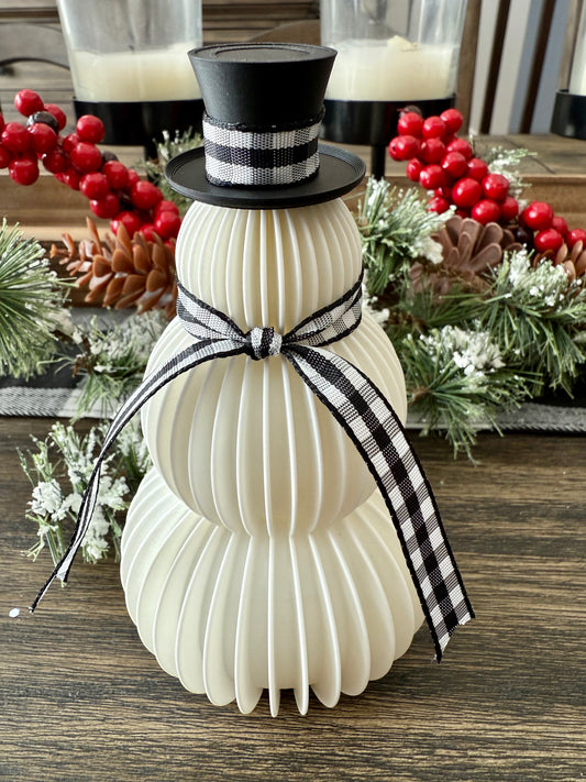 Snowman Top Hat Tea Light Holder Battery Operated Only