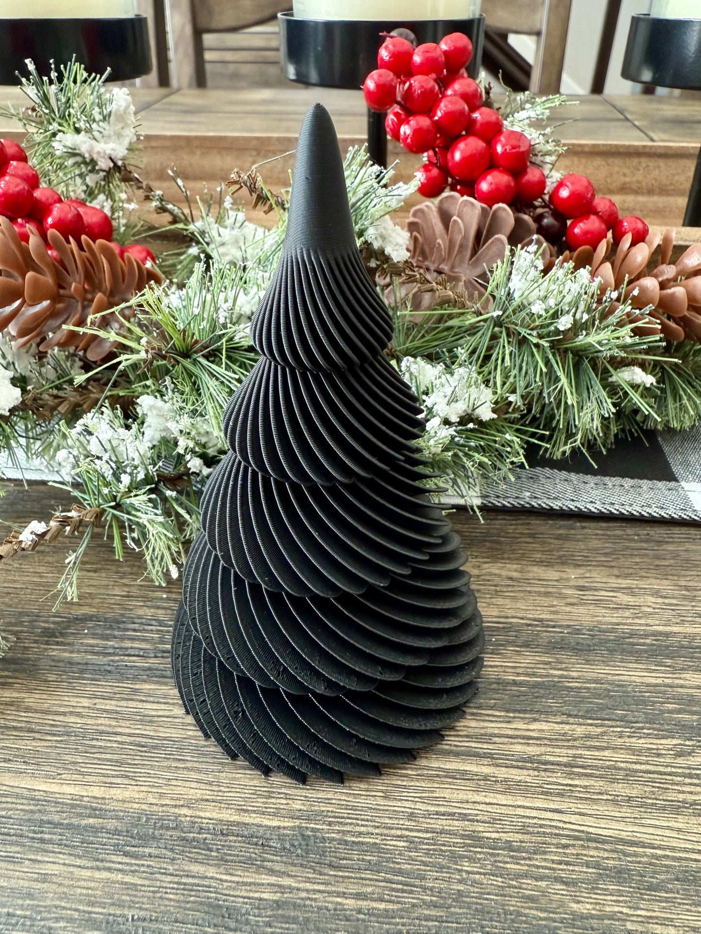 Modern Christmas Tree Decorations Set of 3 Black and White