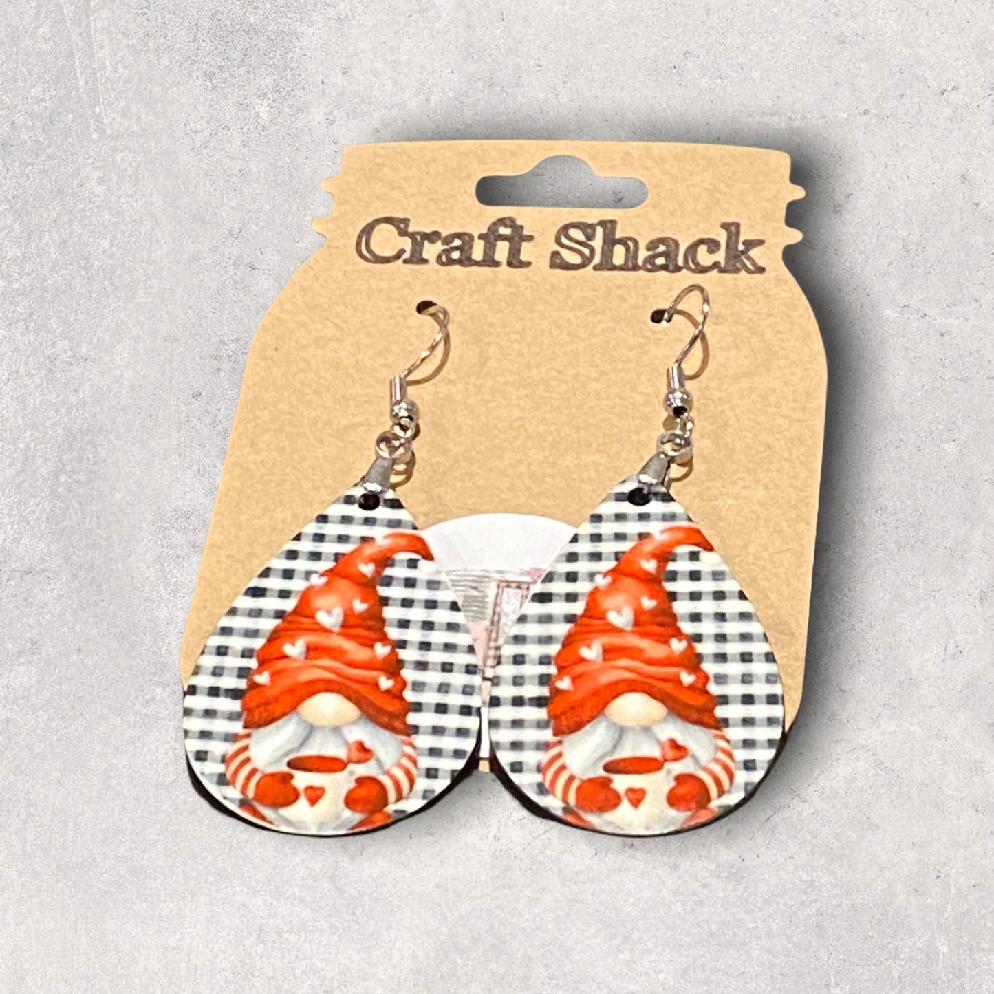 Valentine Gnome Tear Drop Earrings